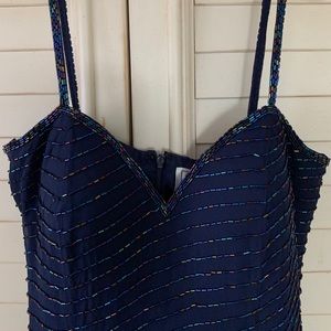 Formal full length beaded dress by AJ Bari